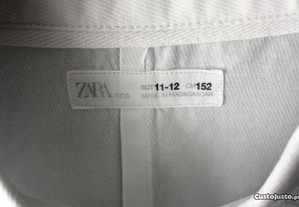 Camisa branca 100% algodão ZARA T.12 anos