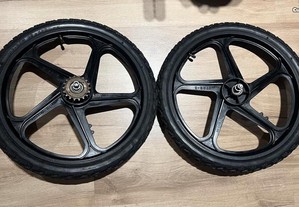 conjunto jantes de pneus bicicleta BMX - roda 20