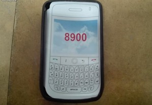 Capa em Silicone Gel Blackberry 8900 Preta - Nova