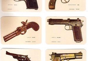 Coleção completa de 12 calendários sobre Armas 1986