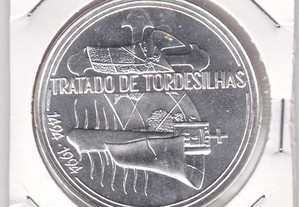Moeda de 1000$00, em prata, Tratado de Tordesilhas