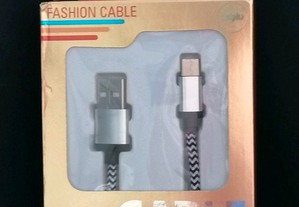 Cabo USB para carregamento telemóvel e outros aparelhos - Adaptador tipo C Novo