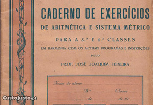 Caderno de Exercícios de Aritmética e Sistema Métrico