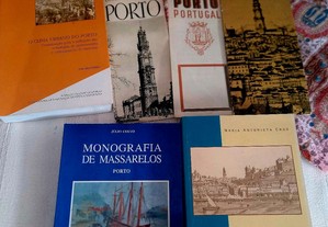 Livros documentos folhetos antigos sobre o Porto a sua história