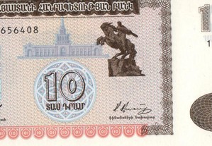 Arménia - Nota de 10 Dram 1993 - nova