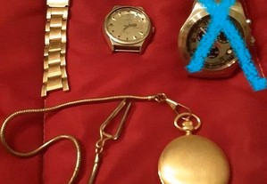 relógio de bolso Philippe Arnol banho em ouro ,Seiko e Swatch