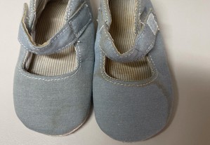 Sapatos de menina sola flexível azul claro