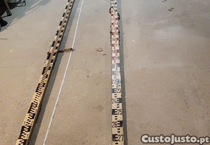 Miras ou réguas de nivelamento topográfico