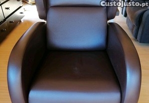 Sofá Geriátrico Relax Manual C/ Rodas Castanho Choco