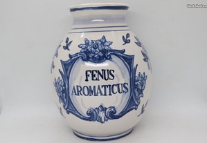 Pote de Farmácia Fenus Aromaticus Faiança do Marquês Marcada e Numerad