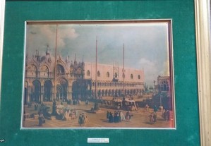 Quadro com reprodução em cobre de Canaletto