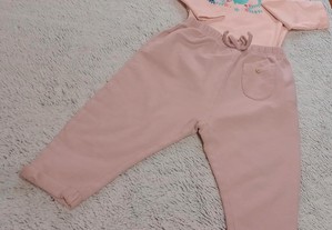 Conjunto calças e camisola, 12/18 meses - Zara e Nabaiji Como Novo