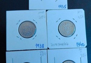 Colecção completa de moedas, prata de 2,50 escudos de Moçambique