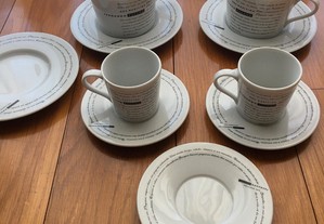 4 chávenas porcelana Spal, edição Fernando Pessoa