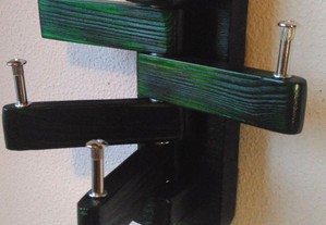 Cabide de parede cor verde e Carvalho escuro
