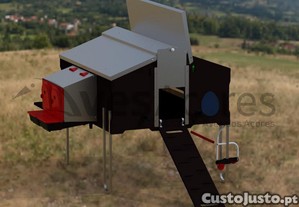 Caravana de Frango 1x1,2 m Free-Range sem kit de rodas
