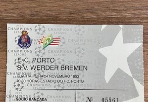 Bilhete futebol "FC PORTO x Werder Bremen" - 1993