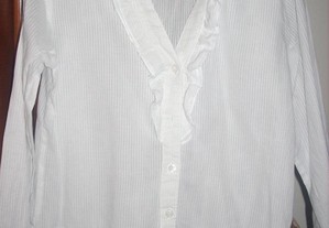 Camisa/Túnica de menina 100% algodão branca