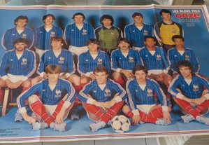 Poster Onze Seleção Francesa Les Bleus 1984 - Medida: 84 cm x 55 cm