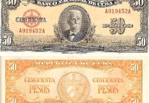 Cuba - Nota de 50 Pesos 1960 - nova