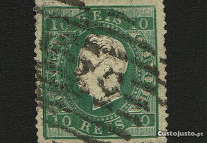 Selo Portugal 1879/80-Af. 49b (Verde Azul ) Usado