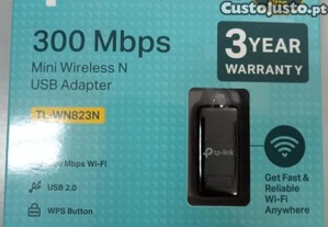 Mini Wireless 300 Mbps, Usb 2.0 - TL-WN823N (TP-Link)