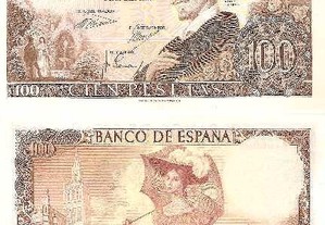 Espanha - Nota de 100 Pesetas 1970 - nova