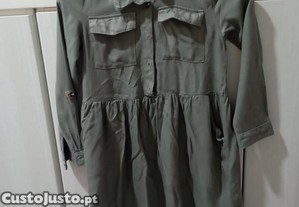 Vestido H&M 6-7 anos, caqui, "ótimo estado"