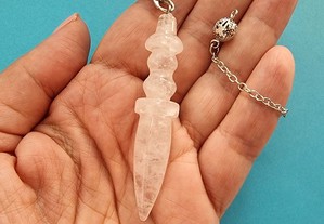 Pêndulo Pedra Natural de Cristal Quartzo Transparente