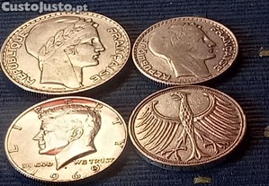 lote 4 moedas prata