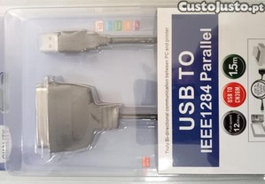 Cabo impressão USB-Paralelo (USB to IEEE1284 Parallel), 12 Mbps, 1,5m