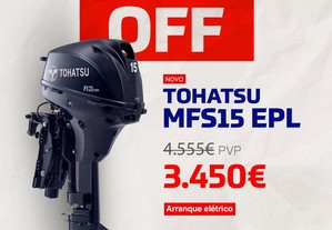 Motor fora de borda Tohatsu MFS 15 (arranque eletrico) - Novo