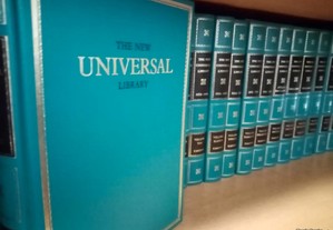 livros: "The new universal library", 22 volumes