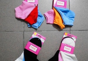 15 pares de mini meia para senhora cores sortidas