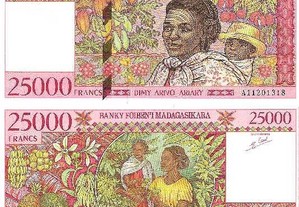 Madagáscar - Nota de 25000 Francs 1998 - nova
