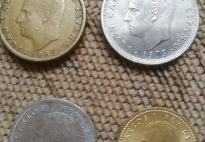Colecção de 4 moedas Juan Carlos I de Espanha