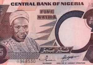 Nigéria - Nota de 5 Naira 2002 - nova