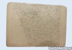 Pedra de Impressão Litografia/Litogravura de uma face com mapa da área circundante de Sintra