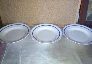 3 pratos de prcelana athena
