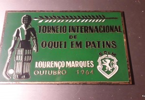 Placa sporting Lourenço Marques hoquei patins 1964