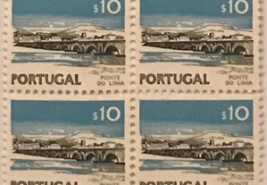 Quadra selos novos - Paísagens e Monumentos $10 -1974