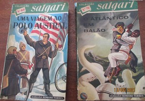 2 livros antigos da colecção de Salgari