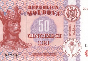 Moldávia - Nota de 50 Lei 2013 - nova