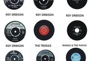 Roy Orbison, The Mamas & the Papas, The Troggs, etc, 9 discos vinyl de 45 Rpm 7" anos 60