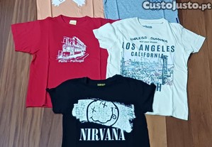 Conjunto de 5 t-shirts para criana - 7/8 anos
