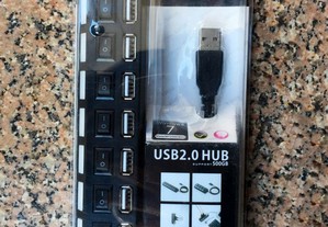 Hub USB 2.0 com 7 entradas/portas independentes
