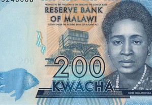 Malawi - Nota de 200 Kwacha 2016 - nova