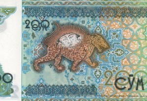 Uzbequistão - Nota de 200 Sum 1997 - nova
