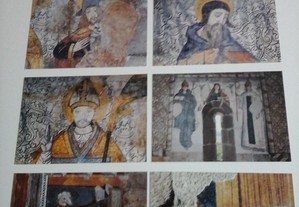 Conjunto 8 postais Frescos SécXV Igreja Vila Marim