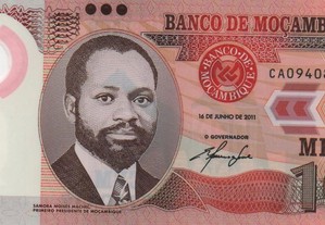 Moçambique-Nota de100 Meticais 2011-nova plástico